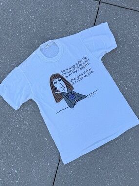 Vintage 80s Comedy Graphic Tee Medium Single Stitch White Retro Shirt